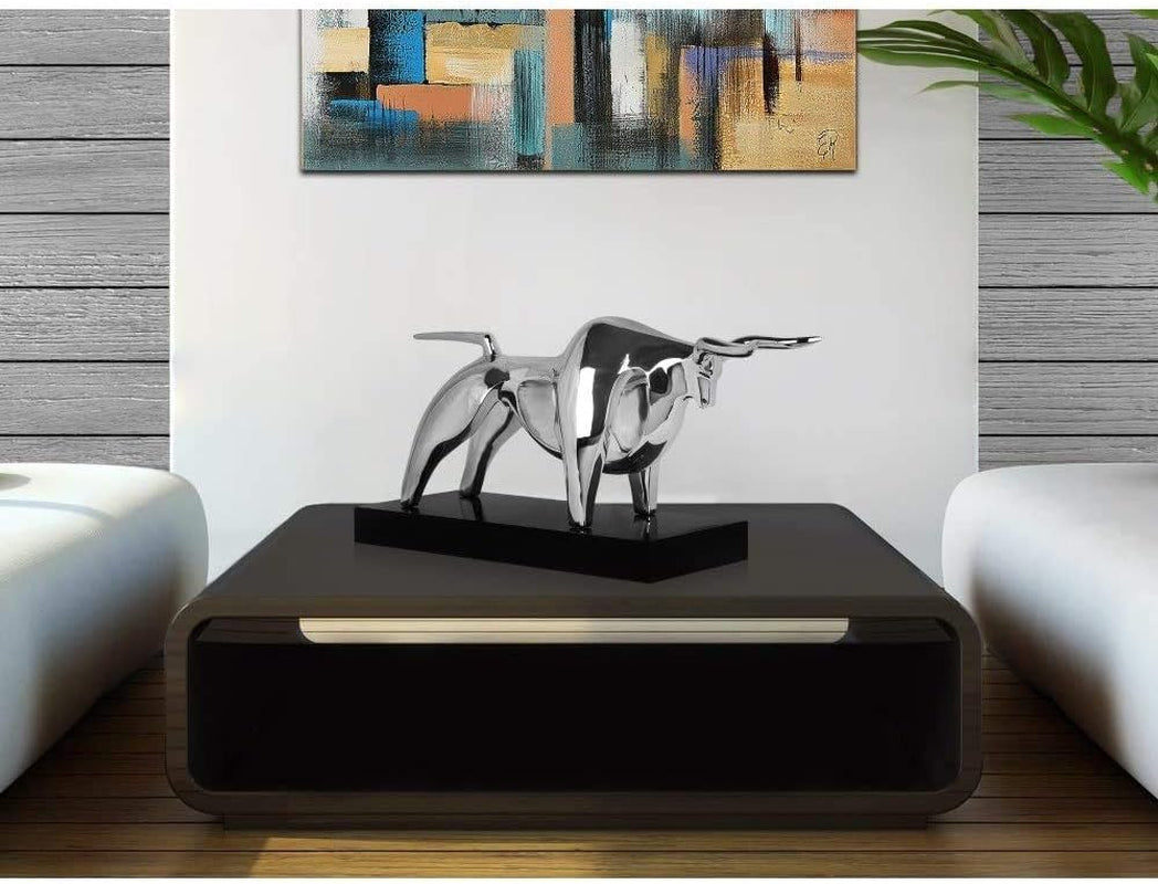 Chrome Bull Sculpture | Börsen-Bulle fürs Office