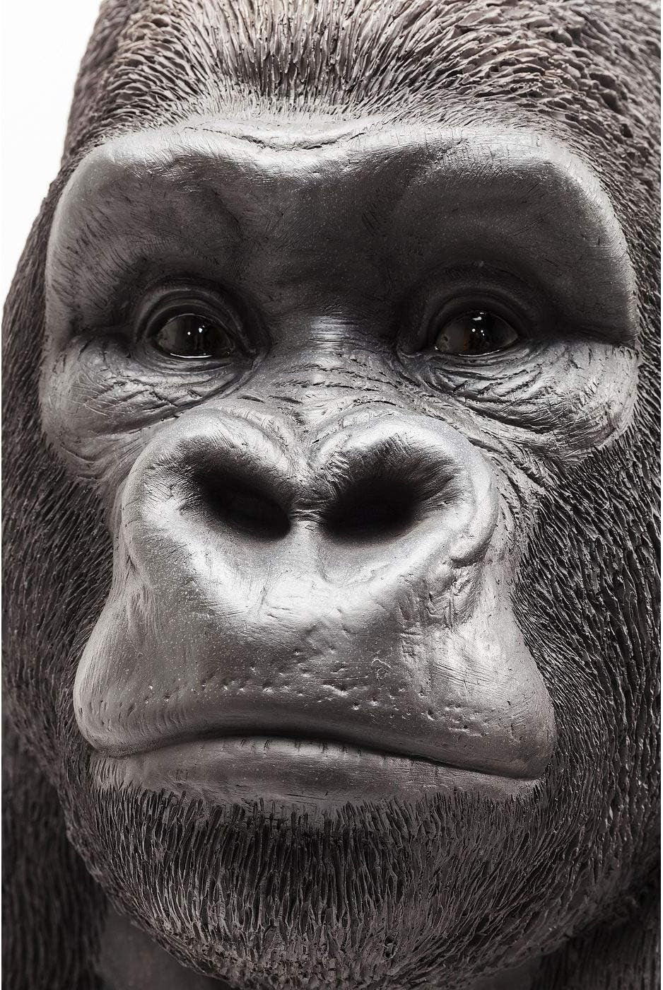 Kare Design Deko Figur Front XXL, Große Form Eines Gorillas, Ausgefallene Wohnzimmer Dekoration, Dekofigur Gorilla Schwarz, Dekoobjekt Affe, 107X90X73Cm (H/B/T)