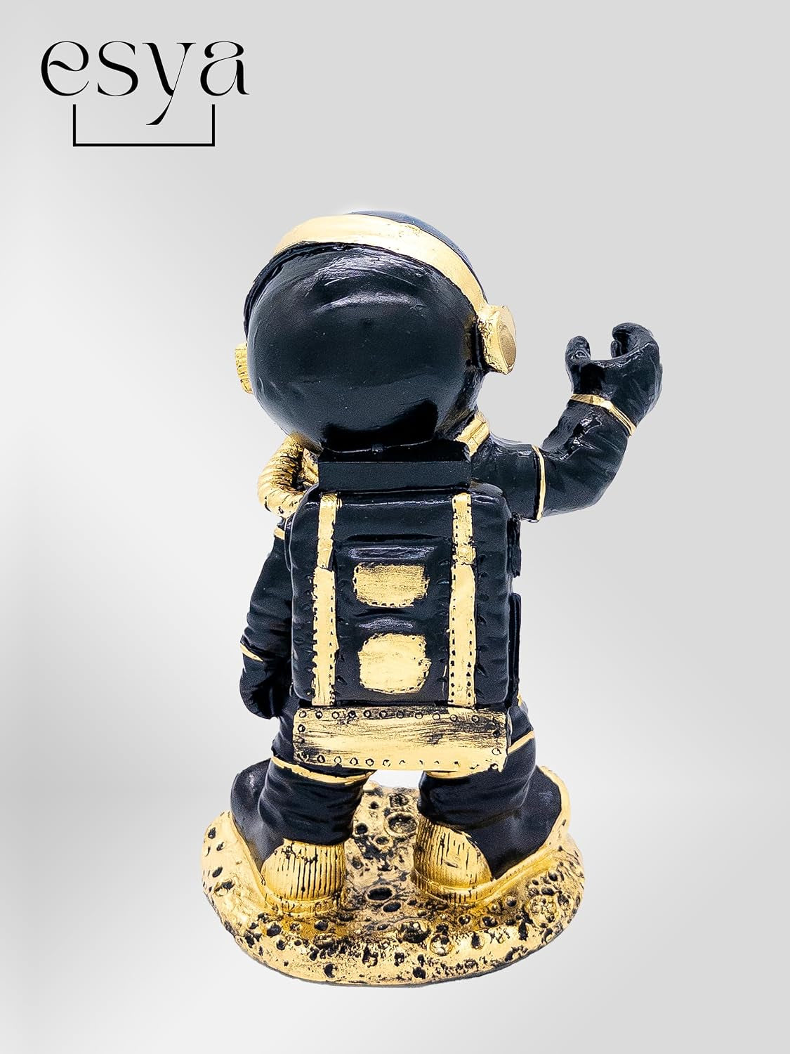 Design | Astronaut Figur Deko Schwarz Gold XL 31Cm Statue Dekoration Modern Wohnzimmer Büro Kunst Mond Weltall Raumschiff
