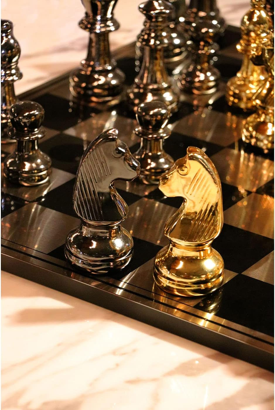 Chess Gold XL Schachobjekt 60 x 60 cm