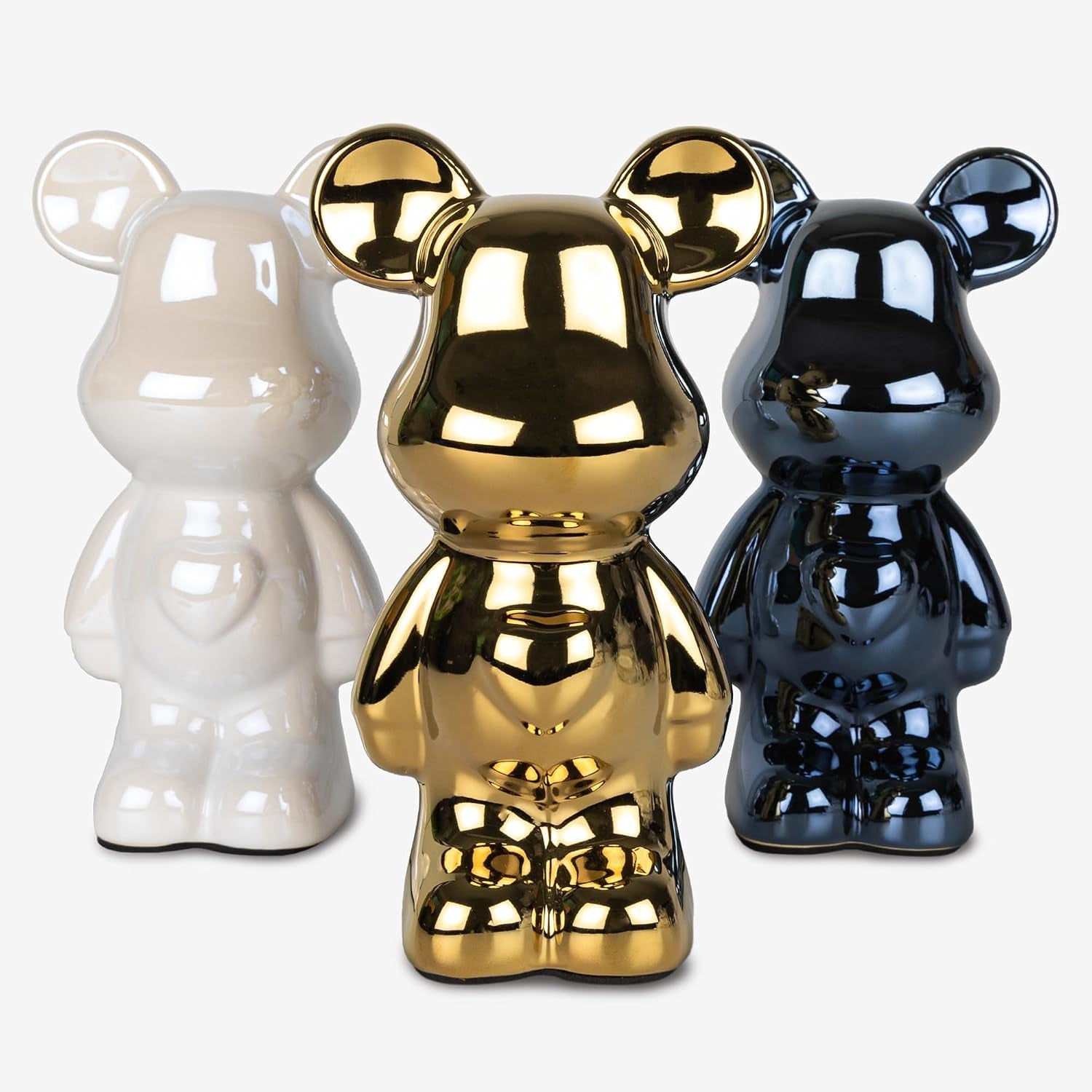 Gold Bear Ceramic | Kleine Bären-Skulptur 18 cm