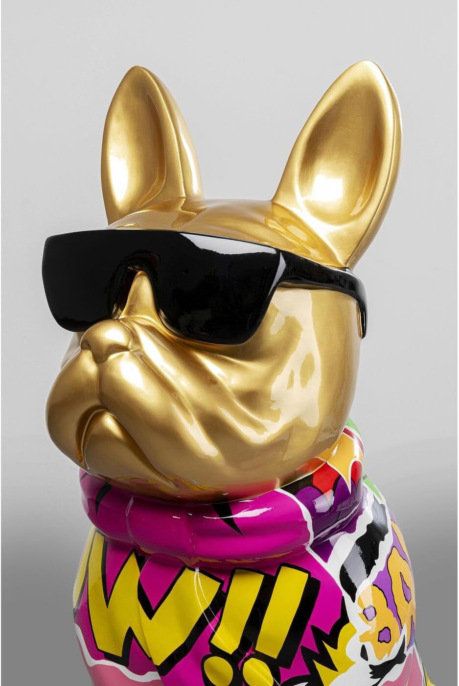 Kare Design Deko Figur Graffiti Dog, Gold/Bunt, Hund, Handgefertigt, Unikat, Tier Design, Deko Objekt Fürs Wohnzimmer, Für Regale, Geschenkidee, 20X10X13 Cm (H/B/T)