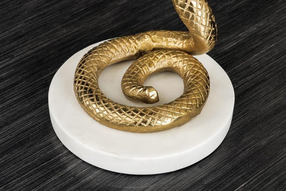 Wildlife Cobra Beistelltisch | Gold-Weiß mit Marmorlook 65 cm