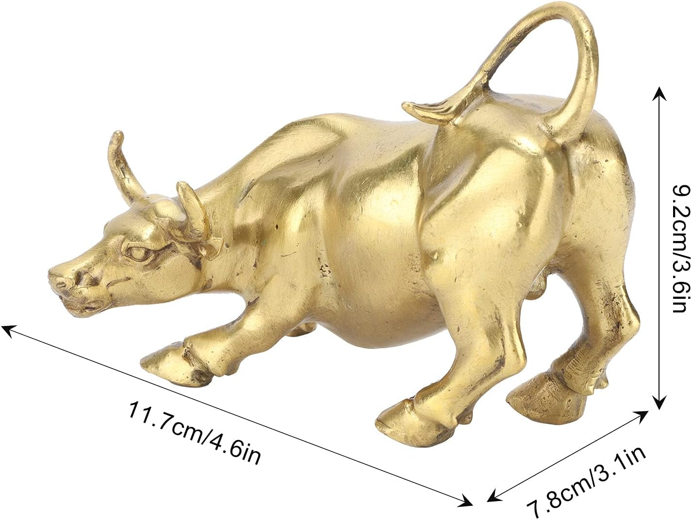 Wall Street Bull 11,7 cm | Messing-Stier für Office & Desk