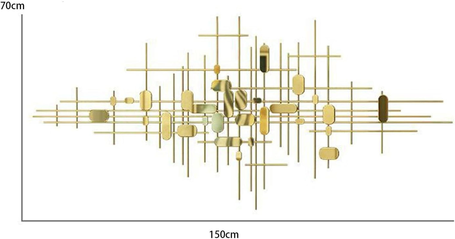 Goldene Wanddekoration for Wohnzimmer, Moderne Luxus-Wandkunst, 3D-Wandskulptur Aus Metall for Aufhängen, Hintergrundwanddekoration for Schlafzimmer, Esszimmer, Attraktives Geschenk