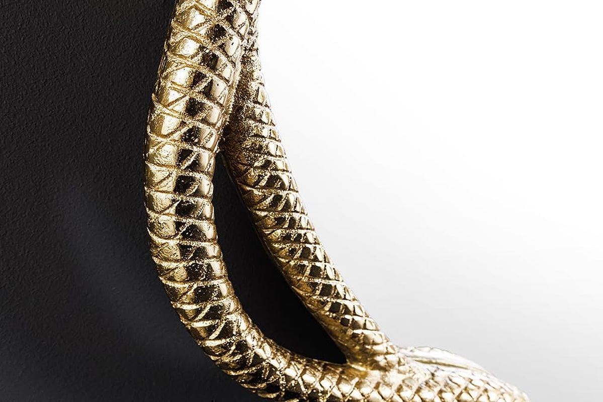 Snake Mirror Gold | Wandspiegel mit Schlangen-Skulptur 50 cm