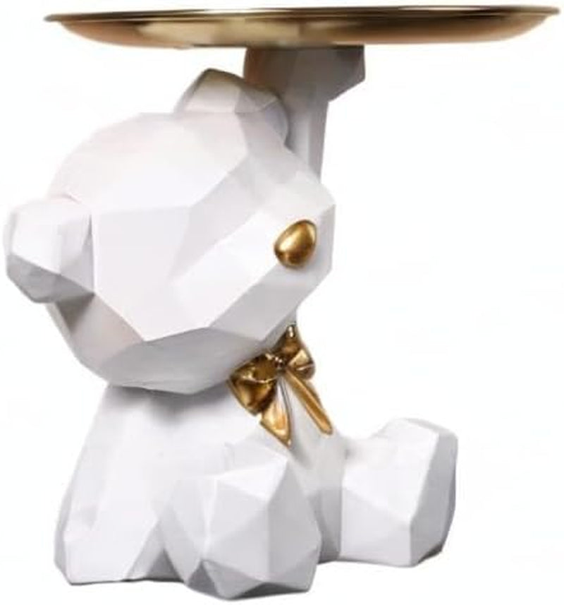 Bär Skulptur Deko, Bär Statue Mit Tablett, Harz Tier Skulptur, Geschenk Für Wohnzimmer, Eingangsbereich, Büro, Schreibtischdekoration