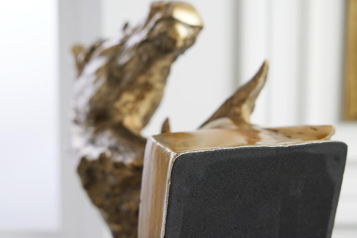 Caballo Pferdekopf Skulptur | Messingoptik 38 cm