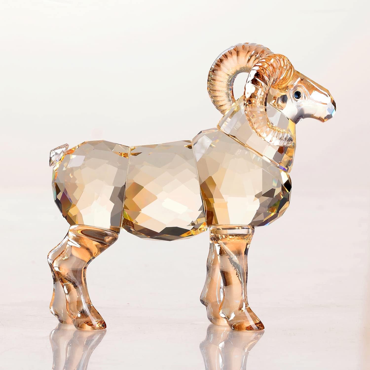 Kristall-Ziege Gold 10,2 cm | Funkelnde Tierfigur als Geschenk Detail 1