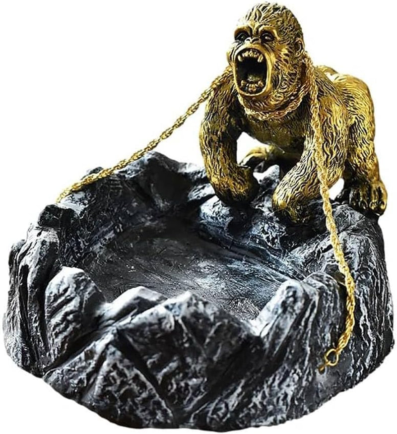 Gorilla Tray Gold | Statement Figur mit Ablage