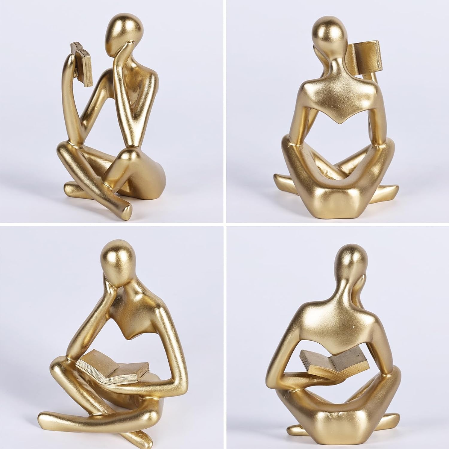 Golden Reading Figures | 2er Skulpturen-Set