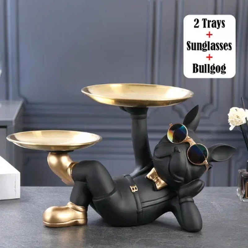 Bulldog Animal Figurines Cool Dog Statue Sculpture Living Room Bedroom Decor Home Interior Decoration Accessories