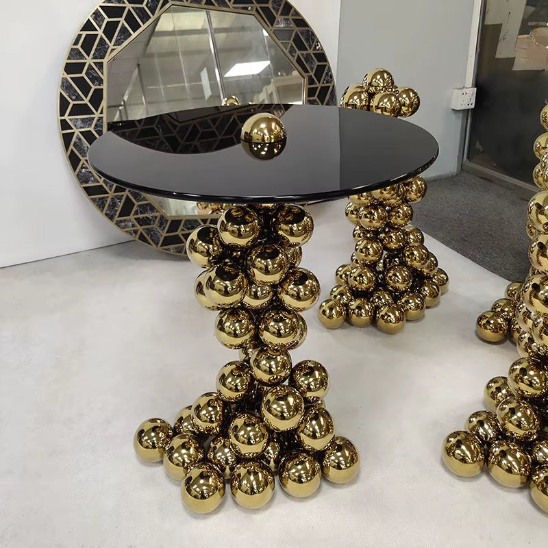 Goldener Bubble Side Table aus Edelstahl Ø55 x 60 cm für Luxury Interior