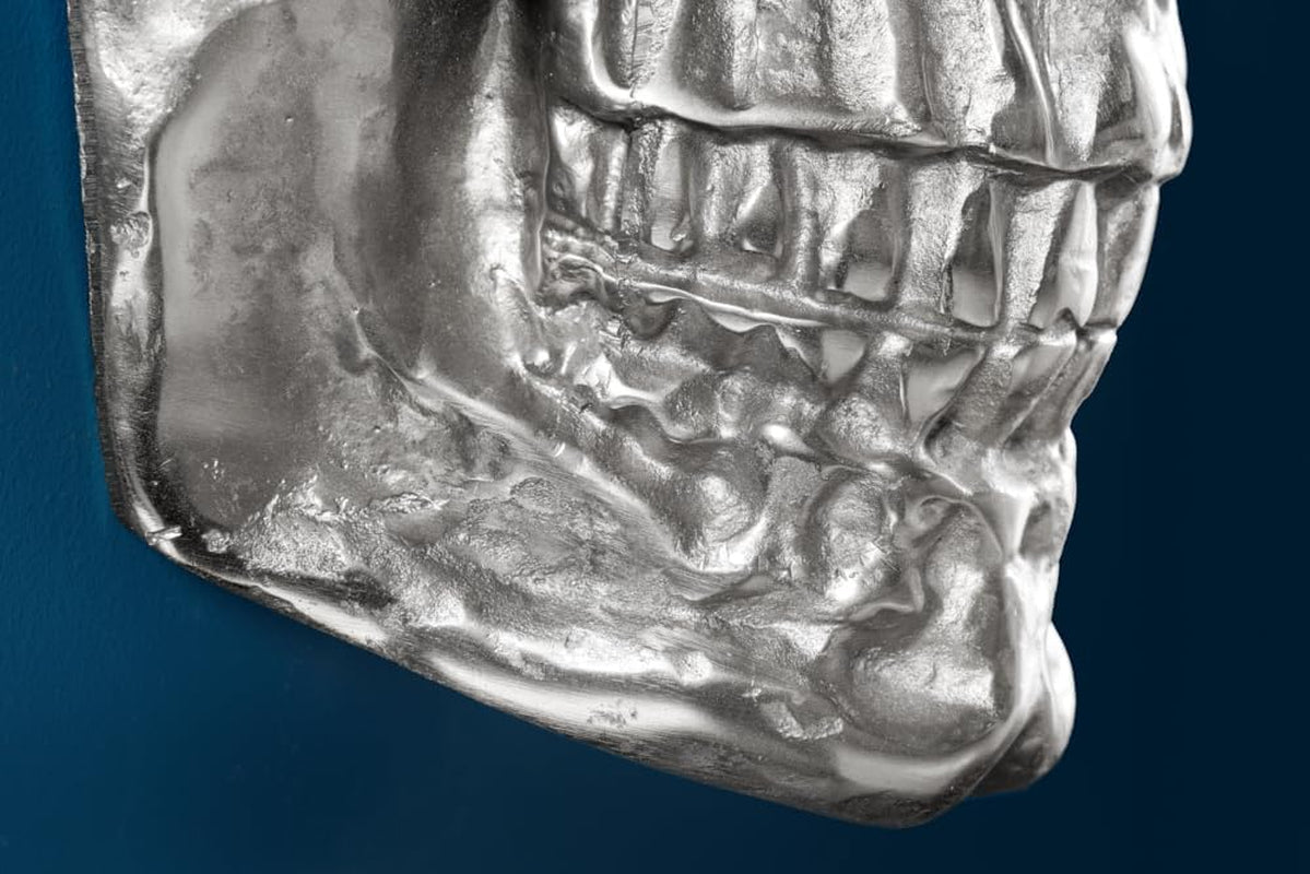 XXL Skull Silver | Wandobjekt mit Chromeffekt