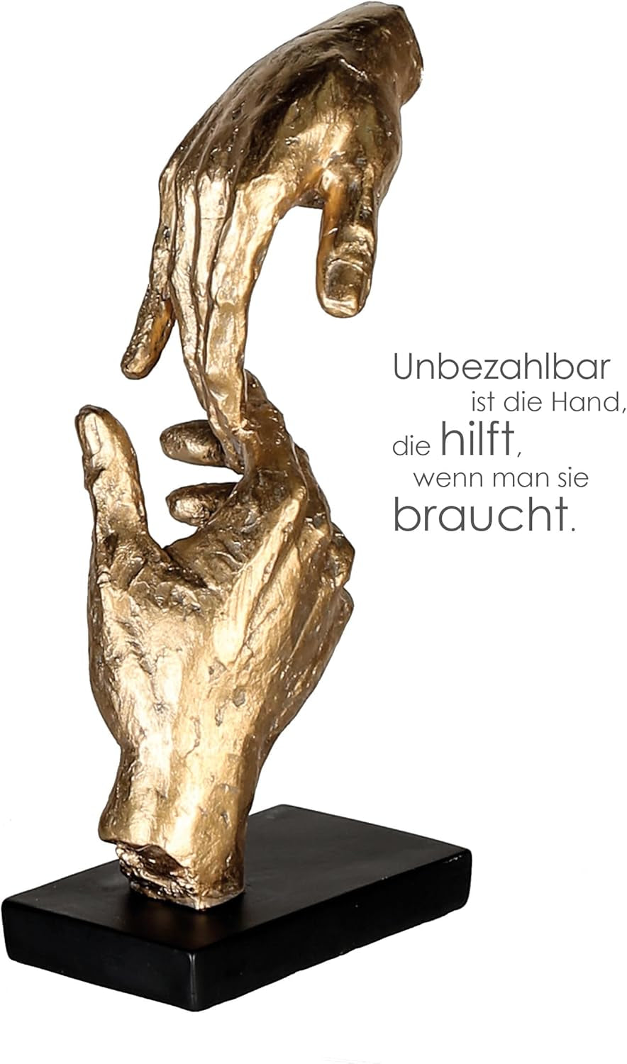 Two Hands Gold Skulptur 29 cm | Symbolfigur Zusammenhalt Detail 5