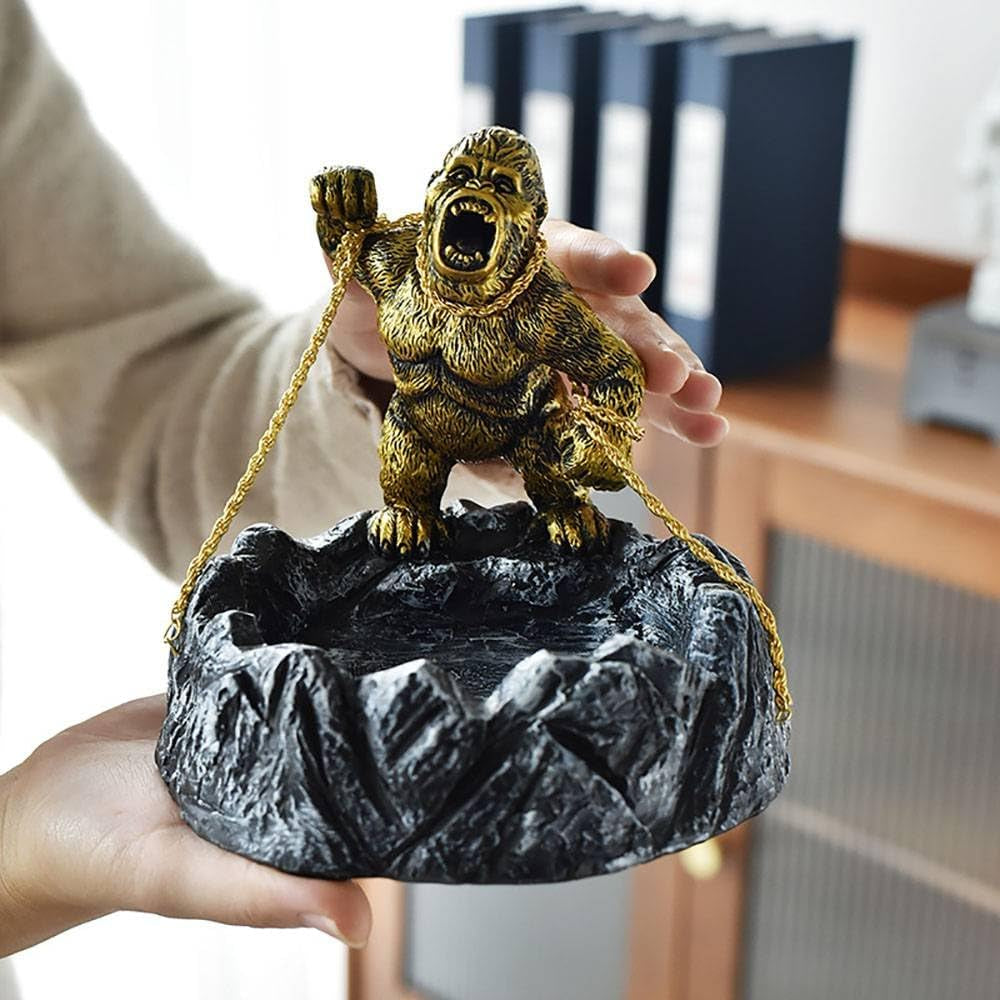 Gorilla Tray Gold | Statement Figur mit Ablage