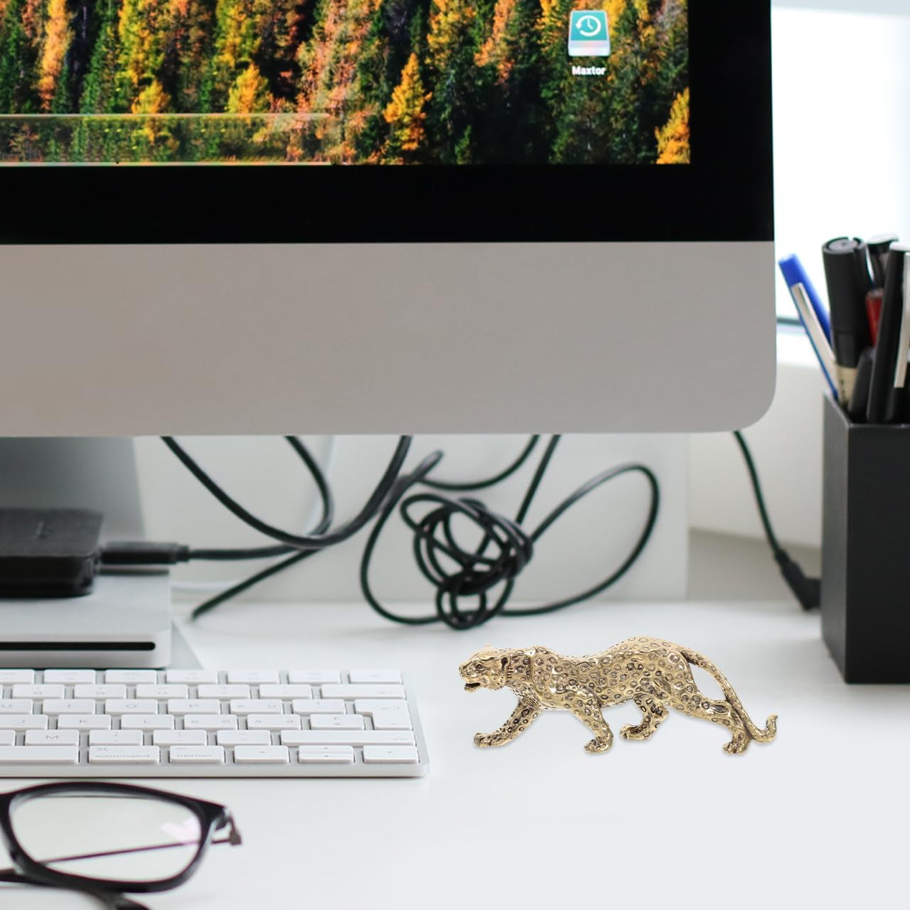 Retro Messing Leopard Figurine Kleine Vintage Tierstatue Langlebige Deko Für Wohnzimmer Büro Und Schreibtisch Kompakte Messingkunst Für Stilvolle Inneneinrichtung