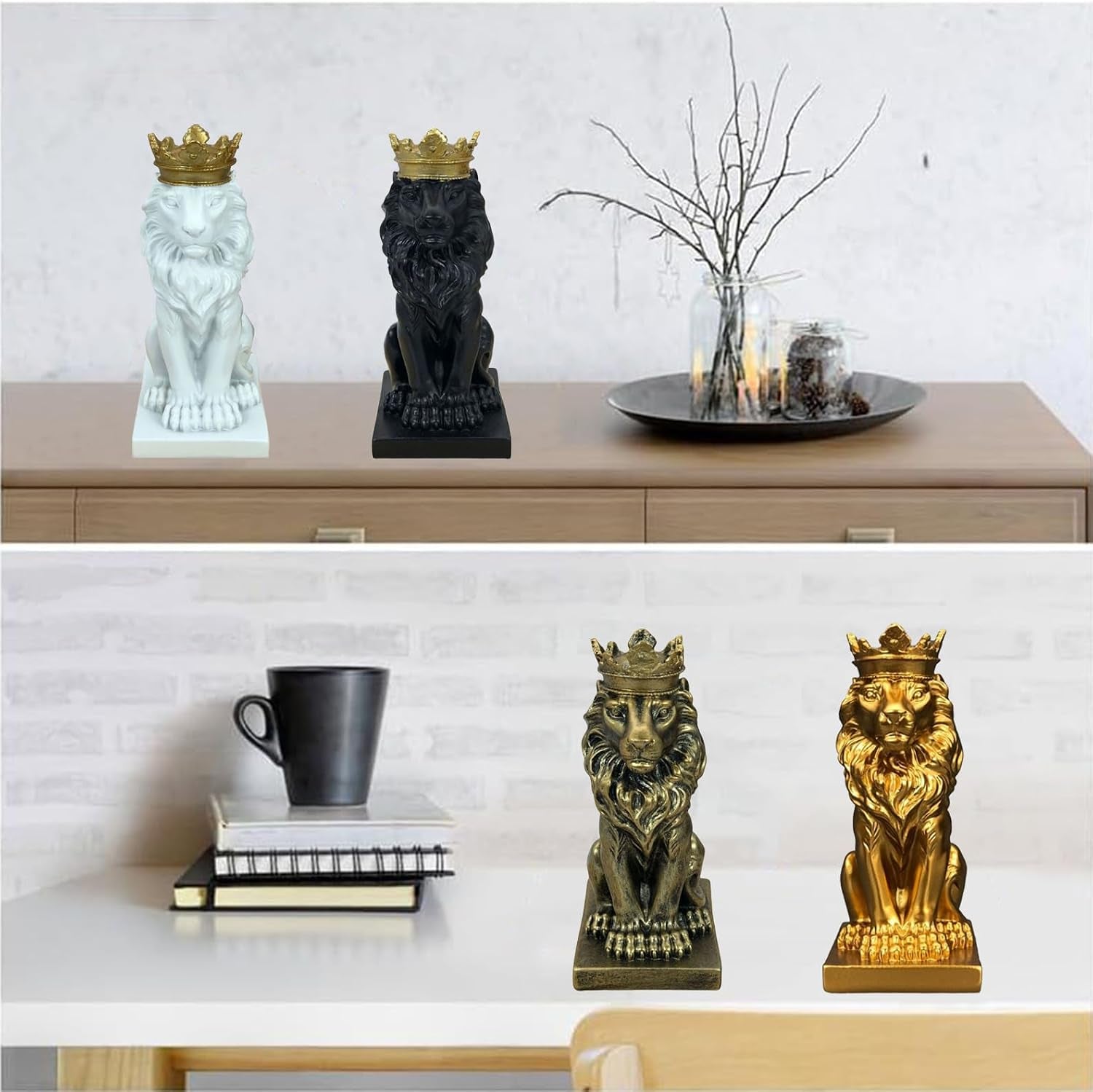 Mini Lion Gold | Löwenfigur mit Krone