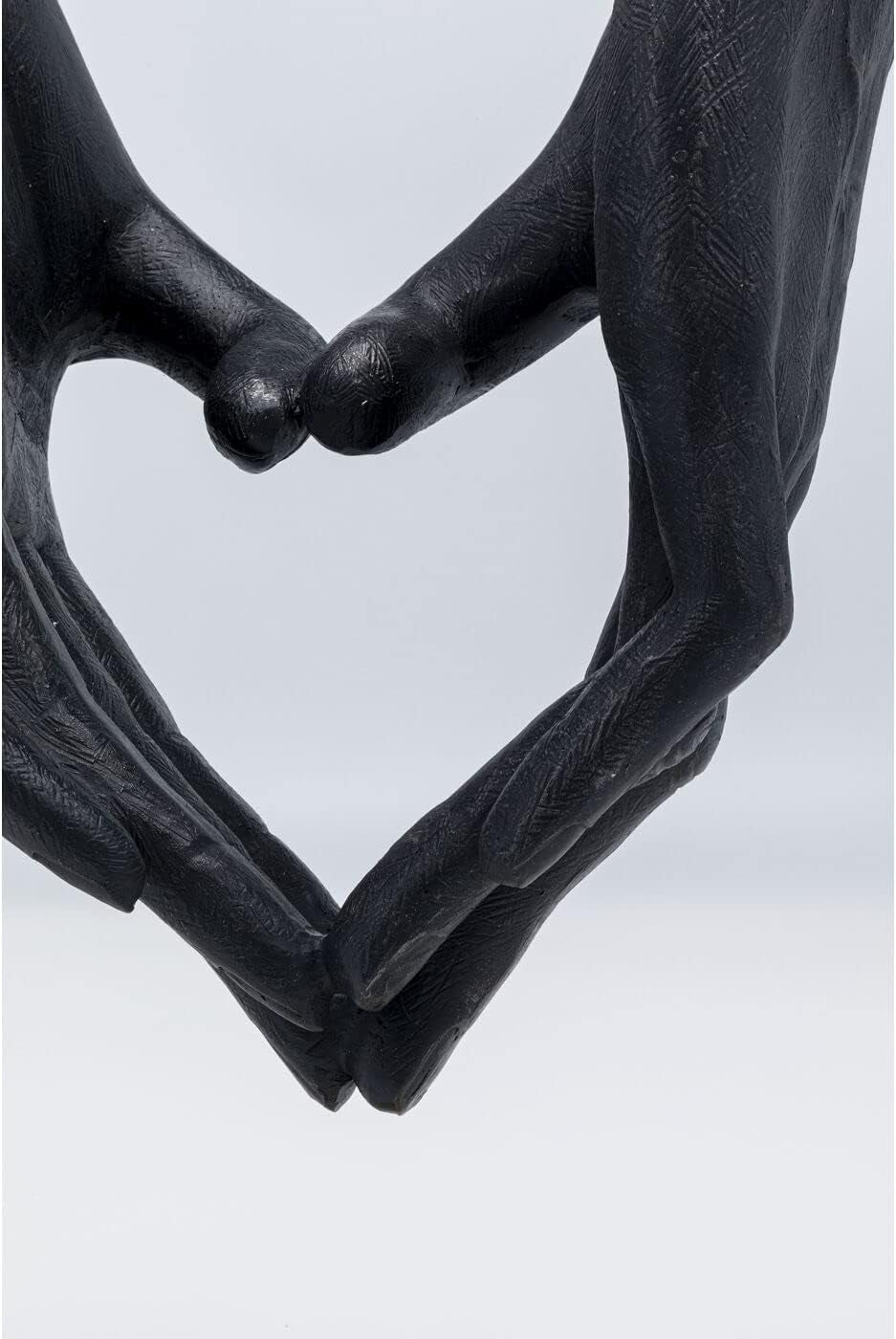 Heart Hand Skulptur Schwarz - Großes Dekoobjekt 62 cm