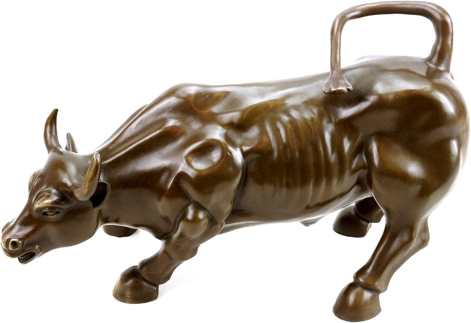 - Bronze Stier/Skulptur: Charging Bull - Börsenbulle - Stierfigur - Milo - Signiert - 21X33X16 Cm - 5 Kg - Bronze