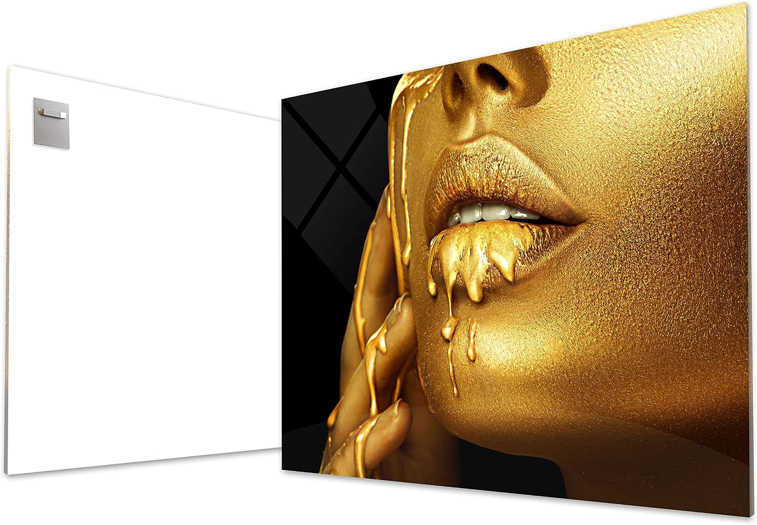 Golden Lips Acrylglasbild XXL 160 x 120 cm
