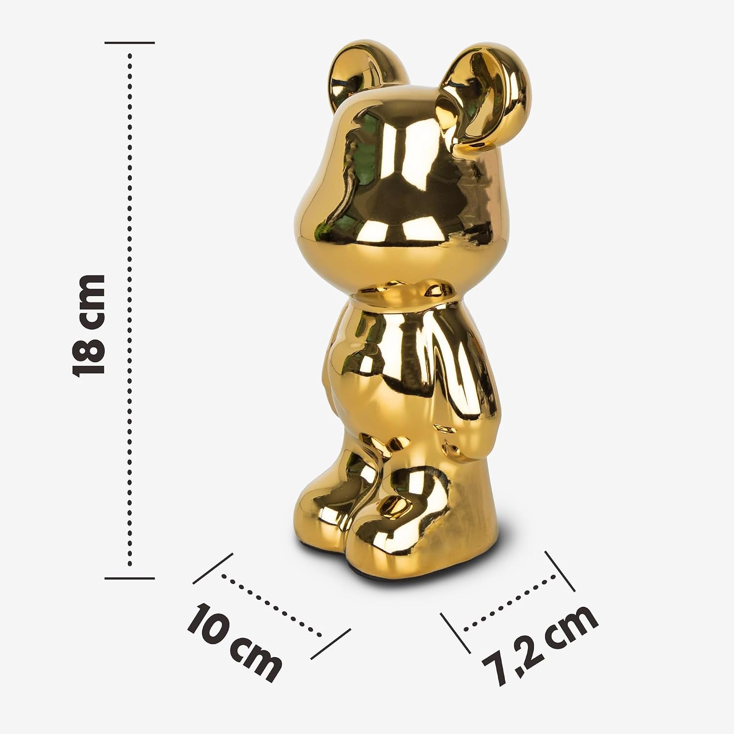Gold Bear Ceramic | Kleine Bären-Skulptur 18 cm