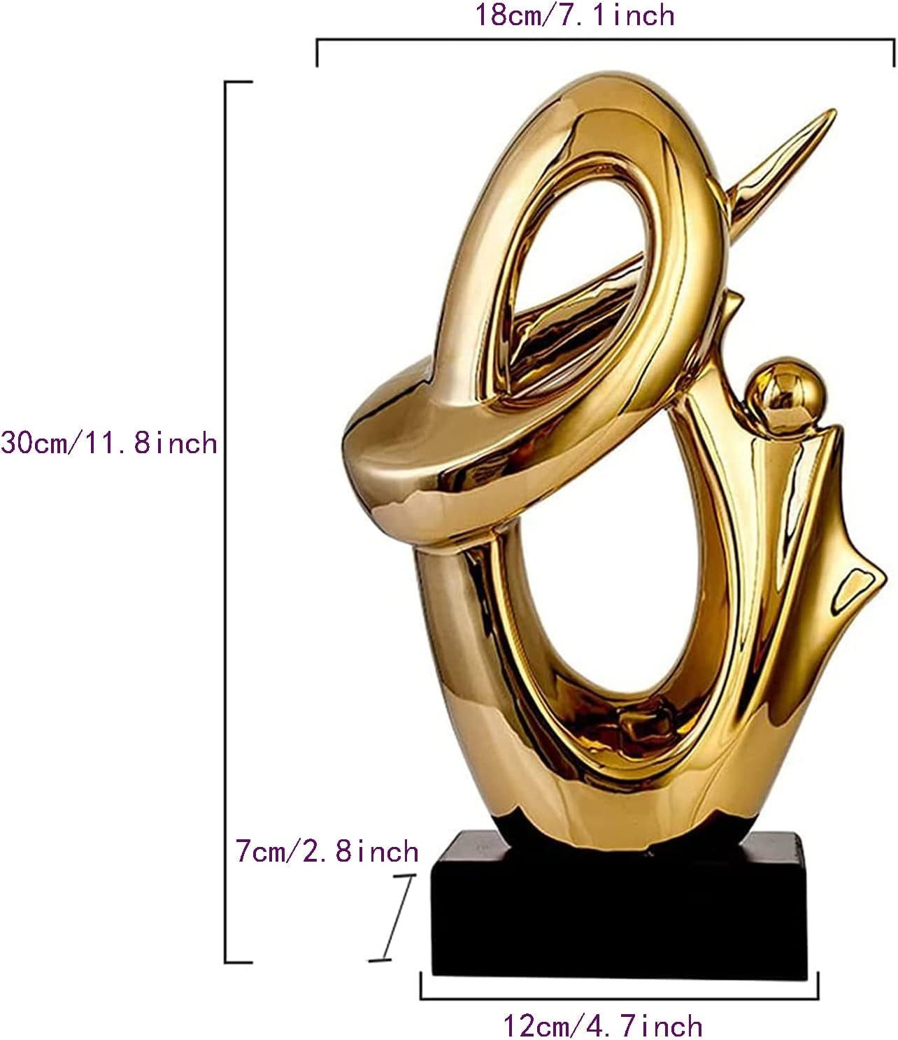 Home Deco Keramik Abstrakte Skulptur Deko Geschenk Silber Statue Büro Zuhause Wohnzimmer Dekoration Gold (Gold)