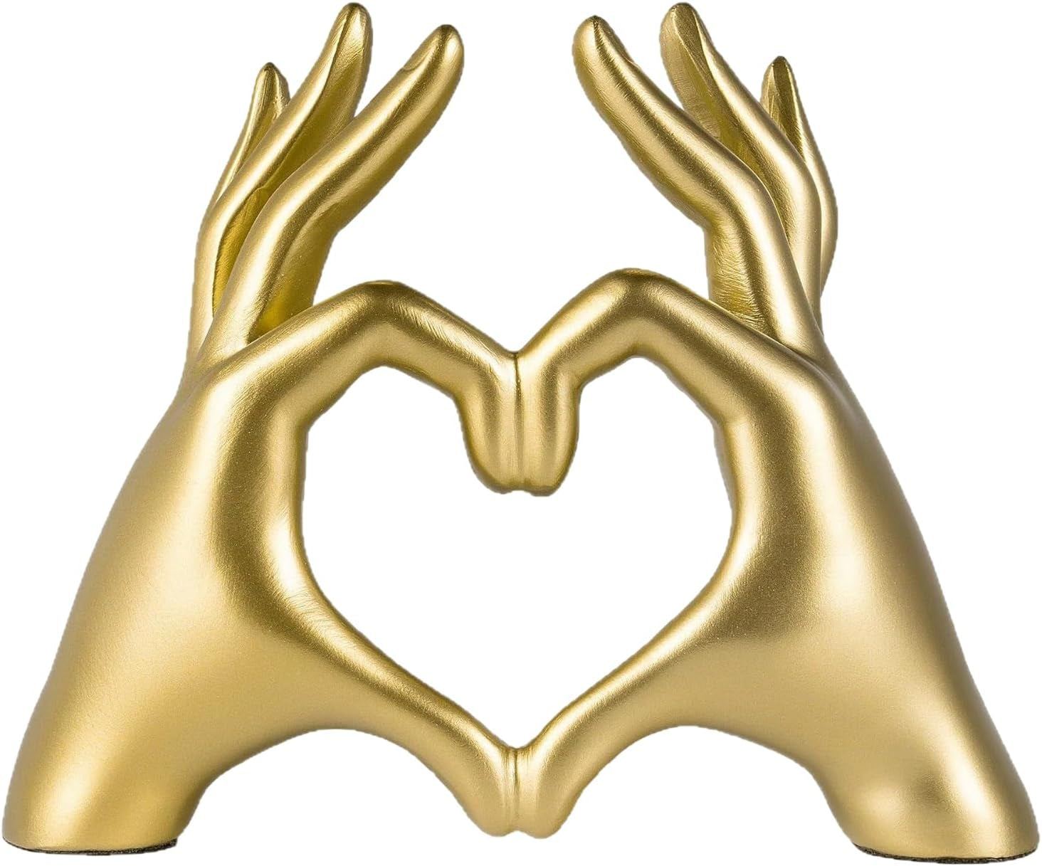 Goldene Herz Hand Skulptur, Herzform Hand Statue, Liebe Finger Deko Gold Aus Resin, Minimalistisches Herz Deko Für Wohnzimmer, Schlafzimmer, Büro & Bücherregal