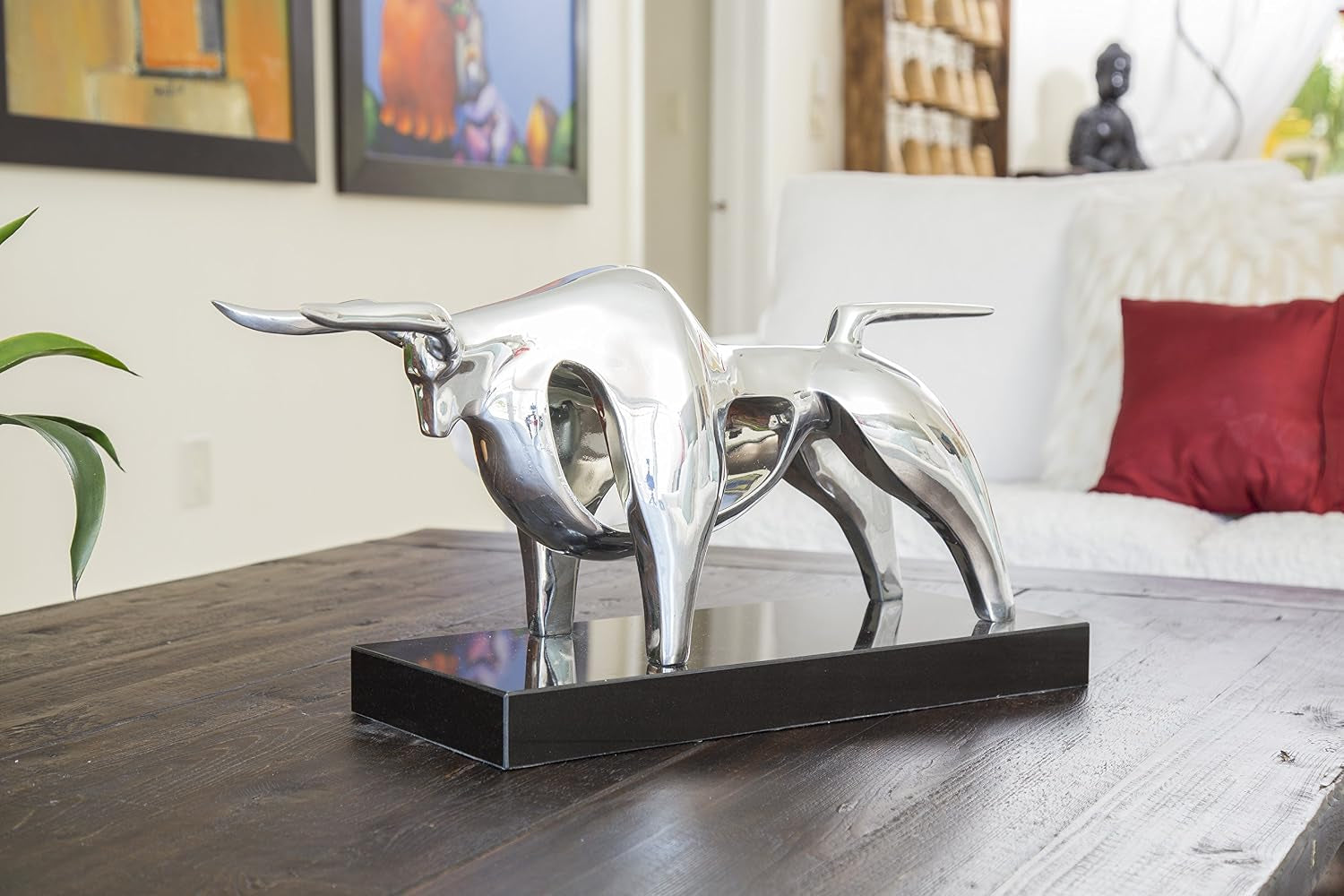 Chrome Bull Sculpture | Börsen-Bulle fürs Office