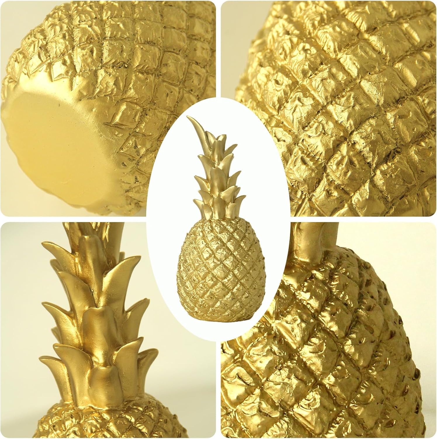 Ananas Deko Statuen,Dekofigur Für Wohnzimmer Schreibtisch Deko (Gold, S)