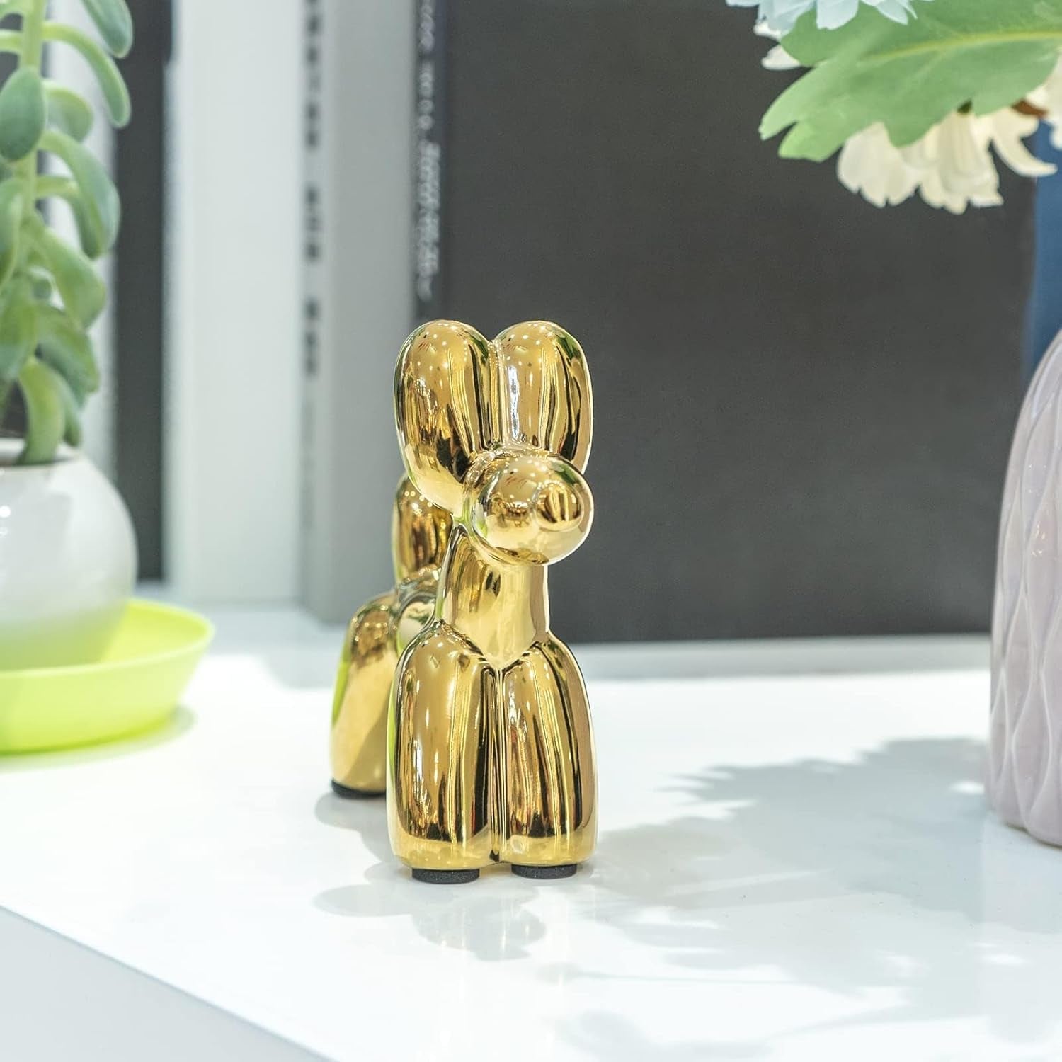 Gold Balloon Dog Keramikfigur als Geschenkidee in Gold