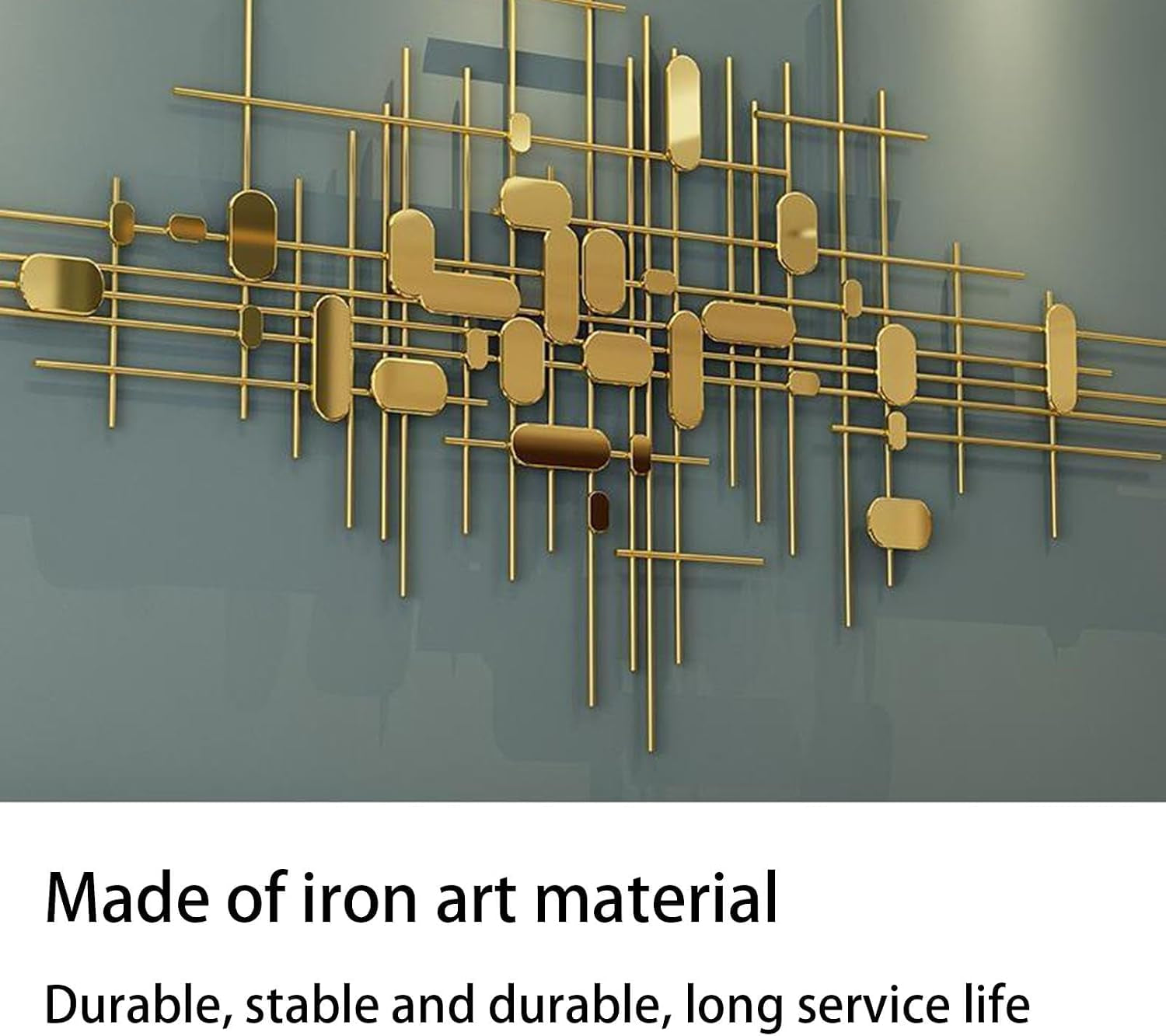 Gold Wanddekoration Für Wohnzimmer, Moderne Luxus Wandkunst 3D Metall Hängende Wand Skulptur, Hintergrundwand Ornament Für Schlafzimmer, Esszimmer, Attraktives Geschenk