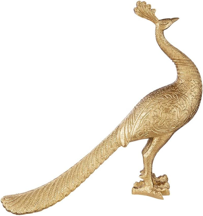 Goldene Dekofigur 37 cm | Schlanke Skulptur für Sideboard & Office - Goldoptik Dekoobjekt