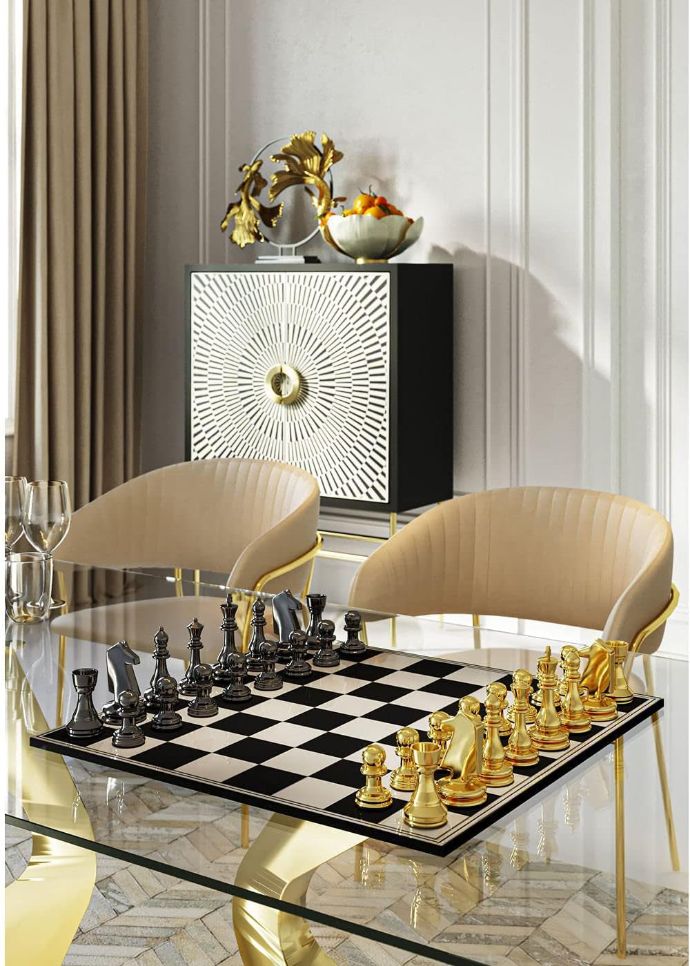 Chess Gold XL Schachobjekt 60 x 60 cm