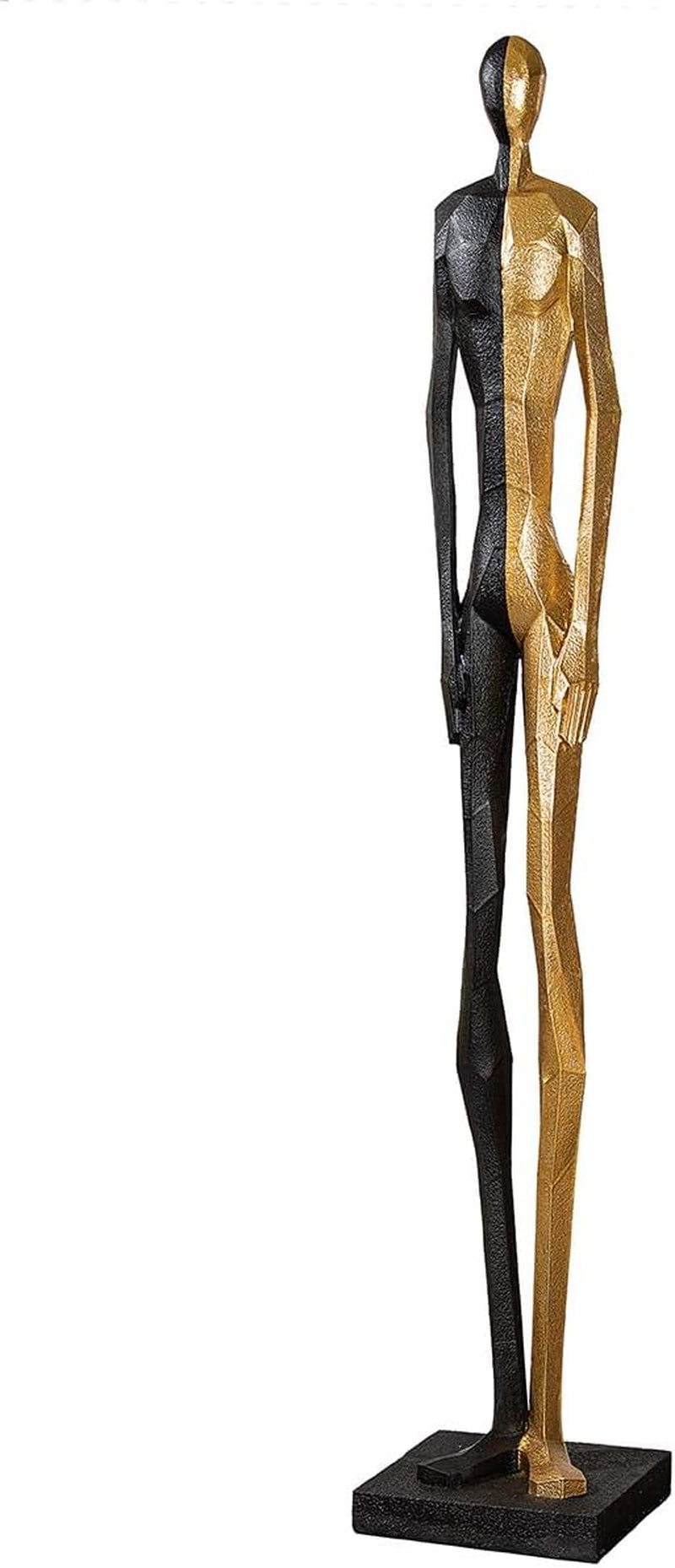 Casablanca Große Deko Figur Skulptur XXL - Menschen Statue Dekofigur Aus Kunstharz Farbe: Gold Schwarz - Außergewöhnliche Dekoration Höhe 184 Cm