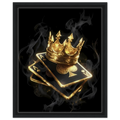 [Leinwandbild "King of Spades" – Pik Ass & Goldene Krone] - Luxus Wandbild mit 24 Karat Gold | Dark Luxury Interior & Wanddekoration.