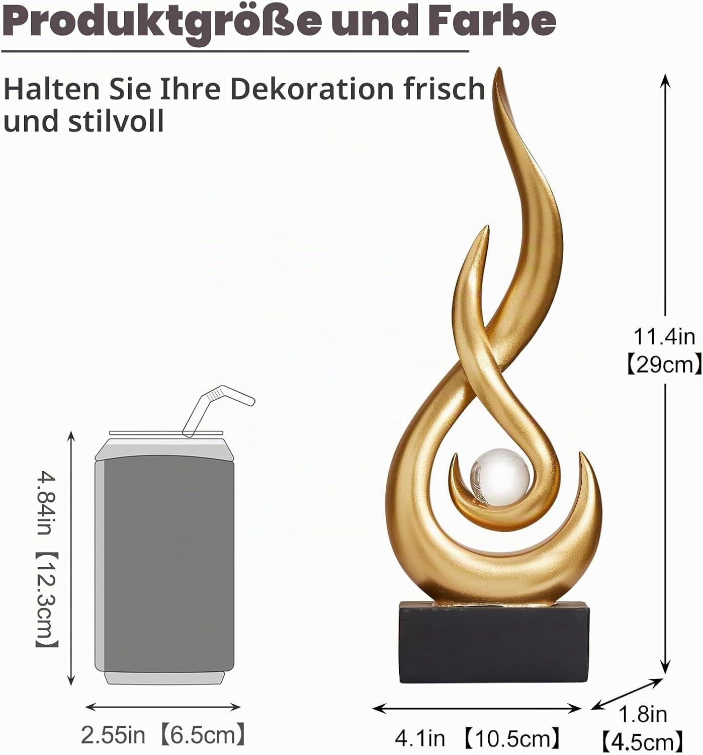 Moderne Abstrakte Kunst-Tischdekoration, Harz-Flammenstatue, Moderne Goldene Tafelaufsatz, Ornamente Für Wohnzimmer, Tolle Geschenkidee, Heimdekoration, Sammlerstücke