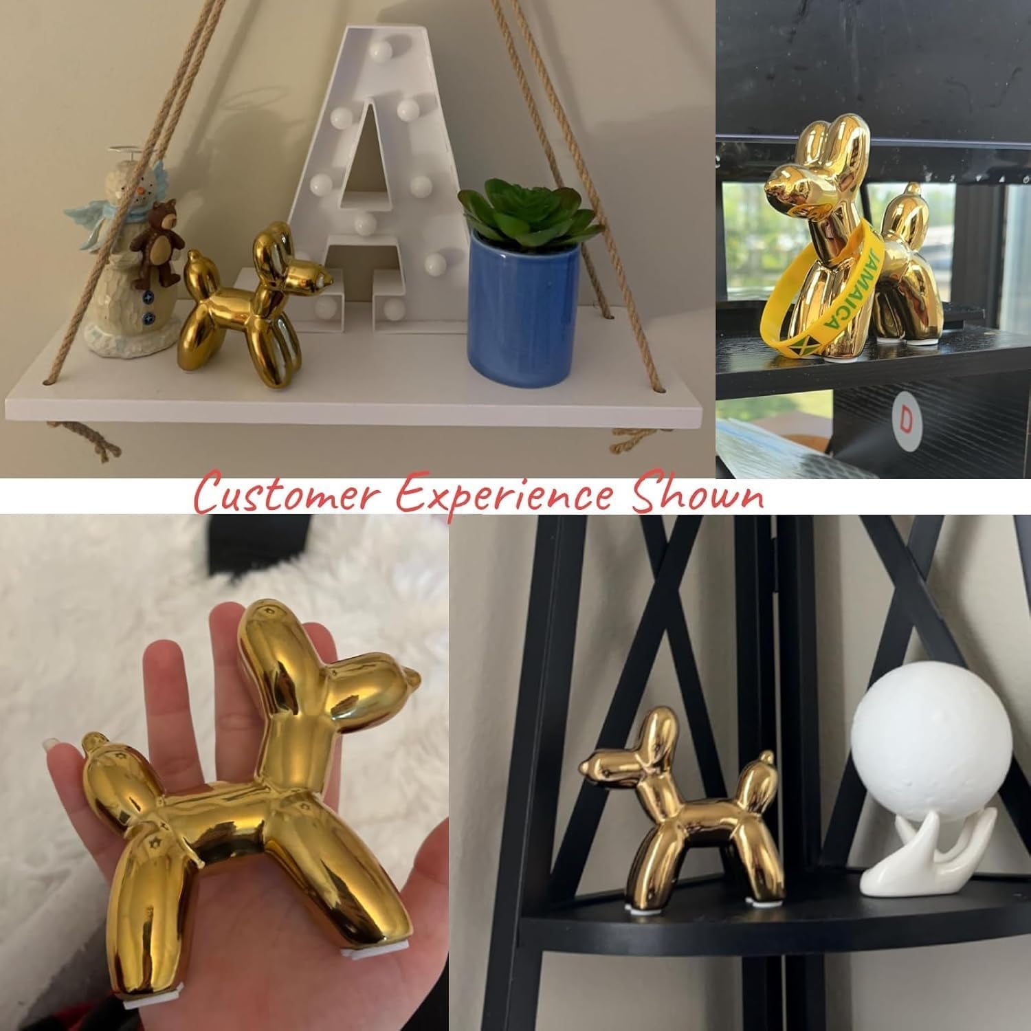 Gold Balloon Dog Keramikfigur als Geschenkidee in Gold