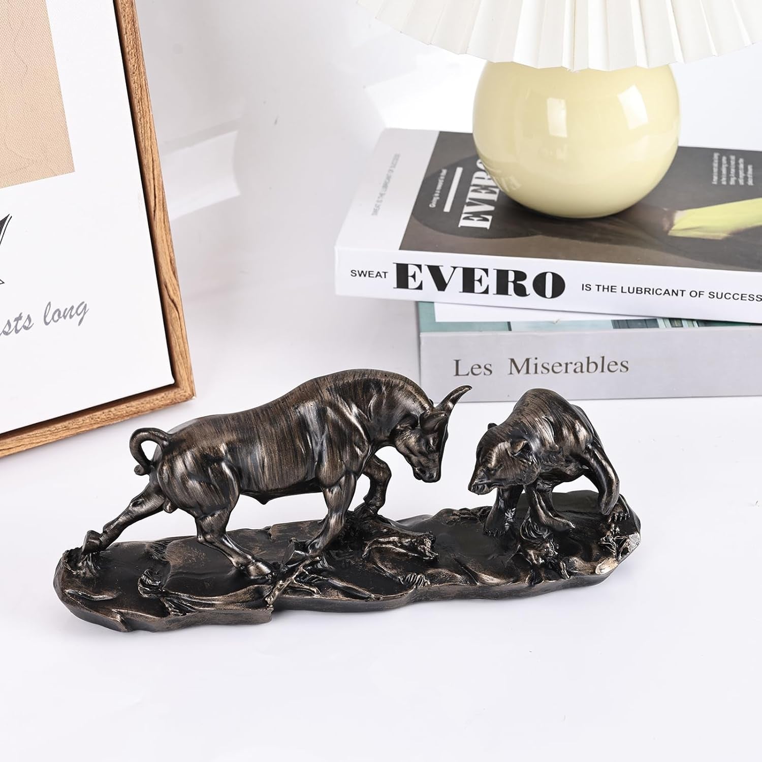 Wall Street Bullenstatue, Bullenmarkt Und Bärenmarktstatue, Börsenmarkt-Skulptur, Herren-Schreibtisch-Dekoration, Tageshandels-Zubehör, Für Büro, Schreibtisch, Bücherregal, Arbeitszimmer