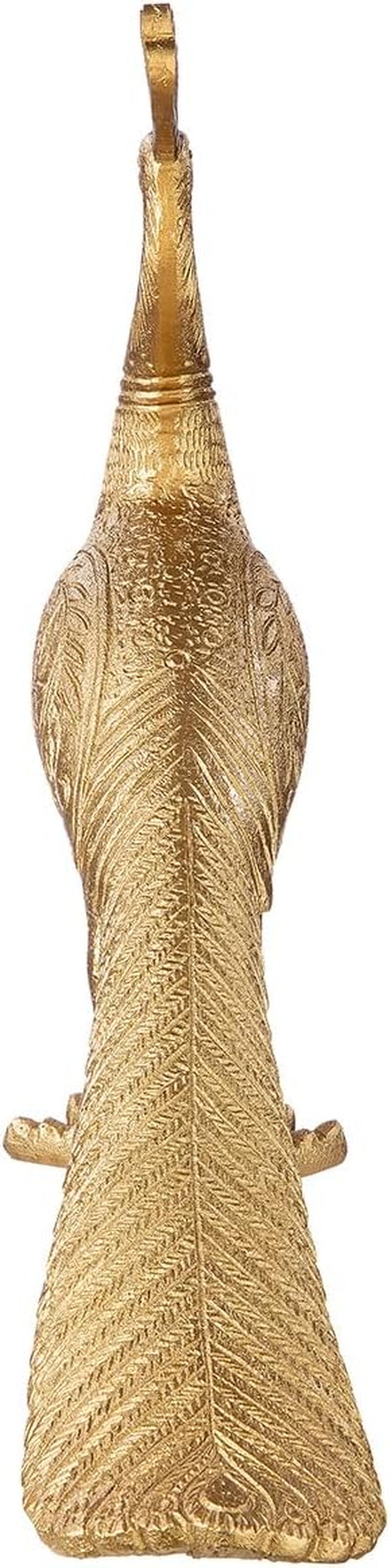 Goldene Dekofigur 37 cm | Schlanke Skulptur für Sideboard & Office - Goldoptik Dekoobjekt