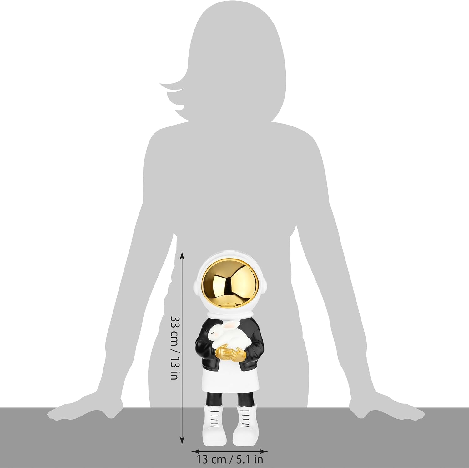 Rabbit Astronaut Gold | Pop-Art Figur 33 cm