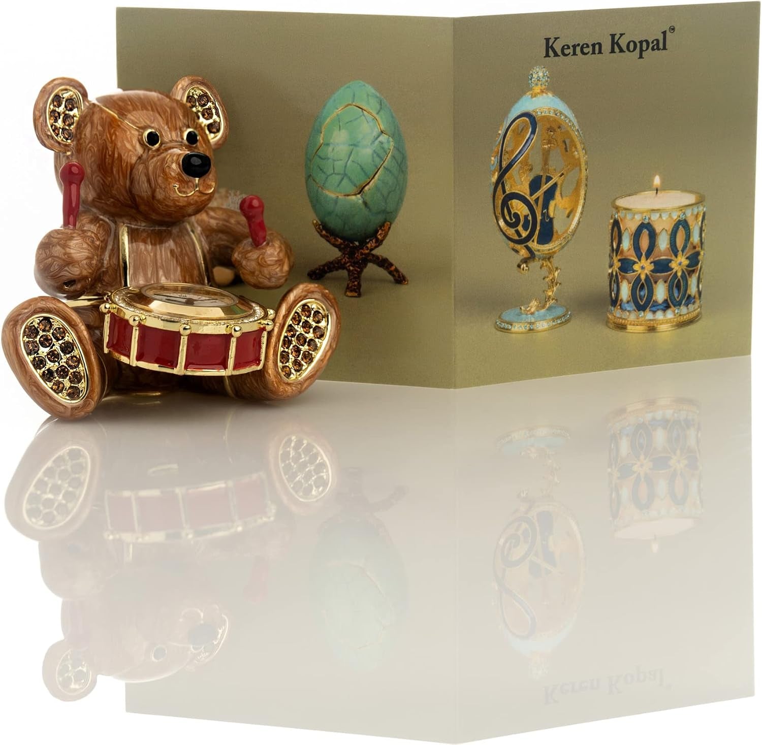 Bear Clock Schmuckbox | Sammlerobjekt mit Uhrdetail