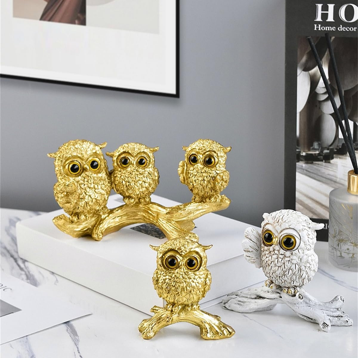 Goldene Eulenfigur als kleine Gold-Deko und Geschenkidee - Bild 4
