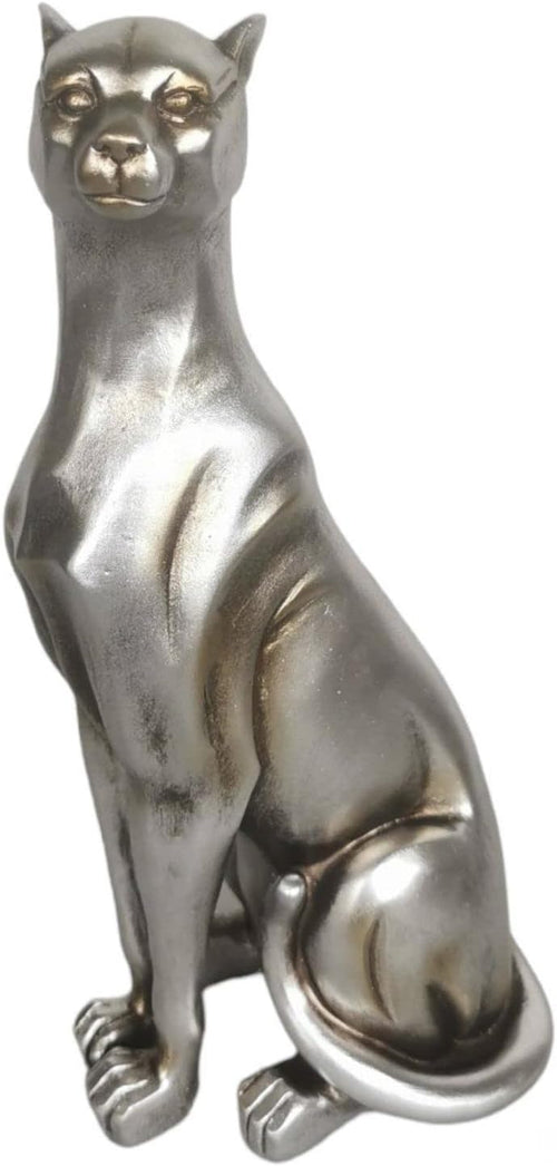 Antique Panther Silver | Raubkatzenfigur 24 cm