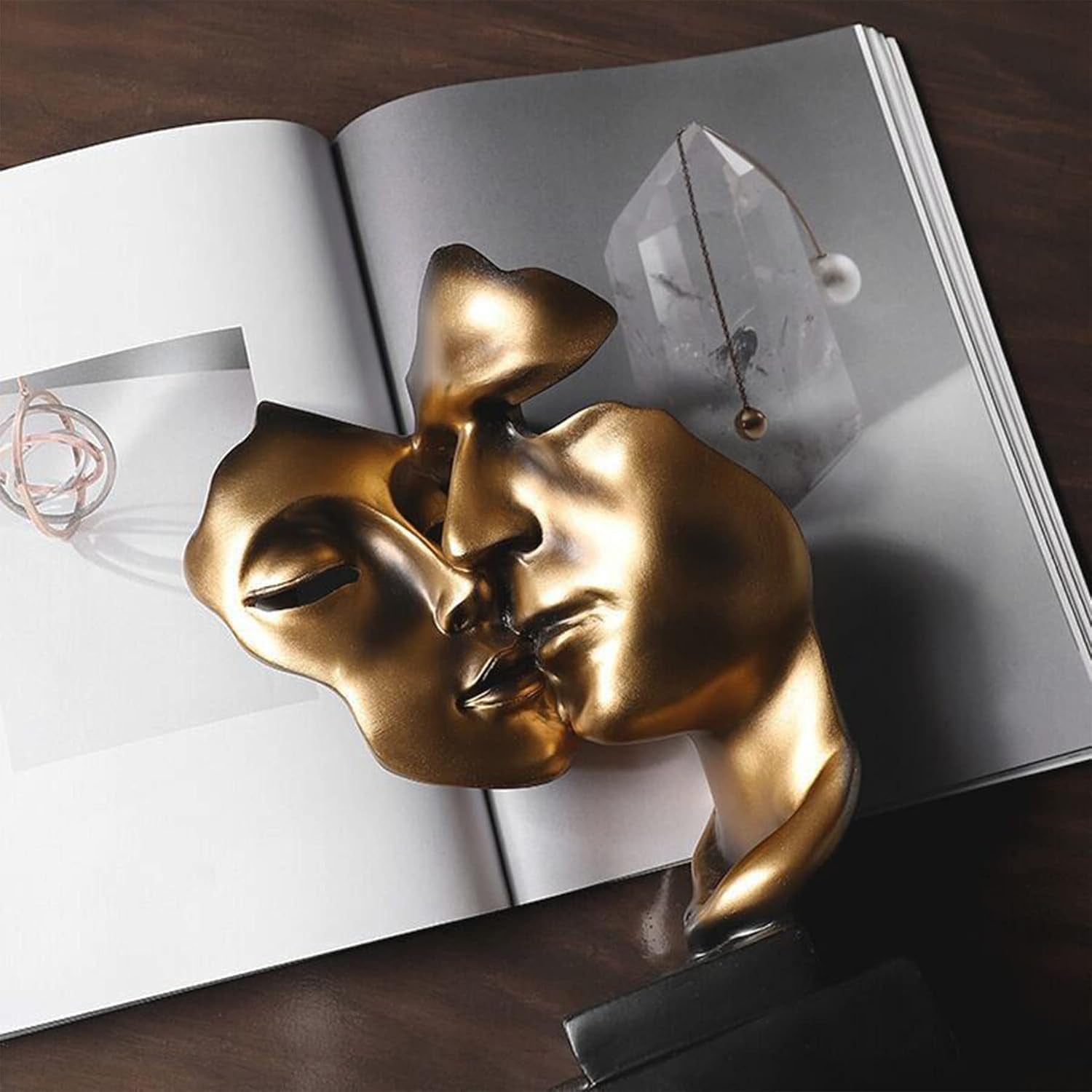 Skulptur Deko, Deko Wohnzimmer Modern Harz Skulptur Stabile Platzierung Geeignet Für Die Dekoration Von Wohnzimmer, Bar, Zimmer, Büro (Gold)
