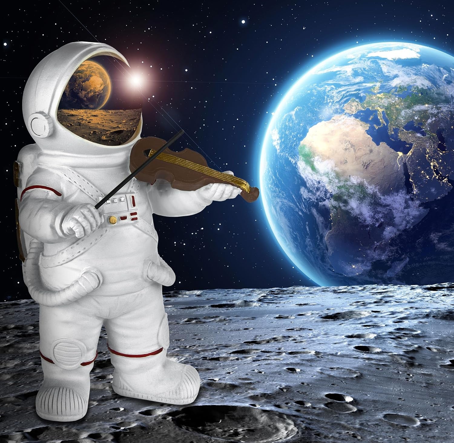 Violin Astronaut Gold - Musiker-Figur 20 cm