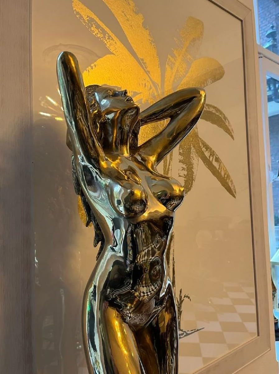 Golden Female Sculpture XXL Bronze-Skulptur 100 cm