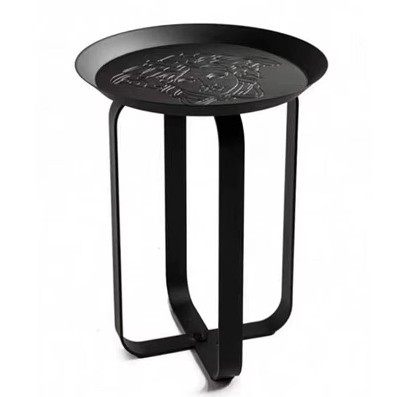 Goldener Portrait Side Table Ø40 x 50 cm aus Edelstahl als skulpturales Designobjekt