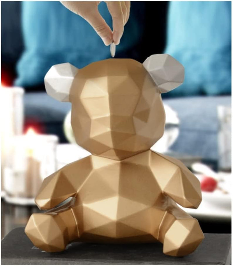 Money Bear Gold | Geometrische Spardose