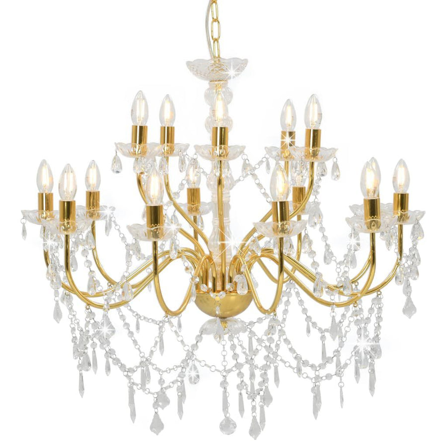Golden Chandelier Gold Kronleuchter mit 15 Lichtpunkten - Bild 1